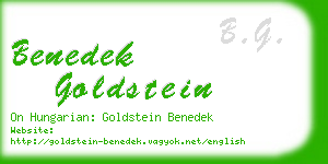 benedek goldstein business card